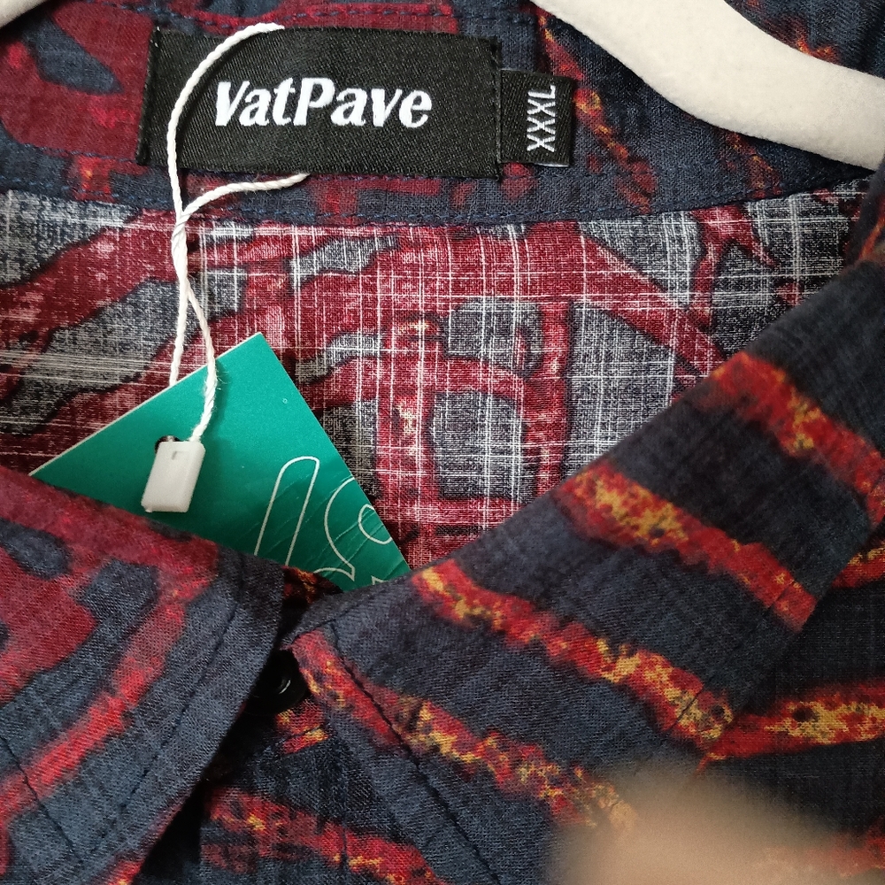 VatPave Red and Black Zebra Patterned Festival Tropical Camp Shirt 3XL - Picture 2 of 9
